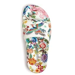 Johnny Was Dreamer Pool Side Slide Size 6 Floral & Butterfly Print
